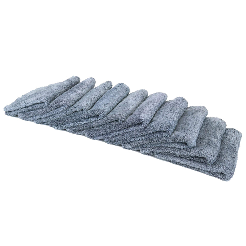 Autofiber Korean Plush 470 GSM Microfiber Towel 16x16 Gray - 10 Pack